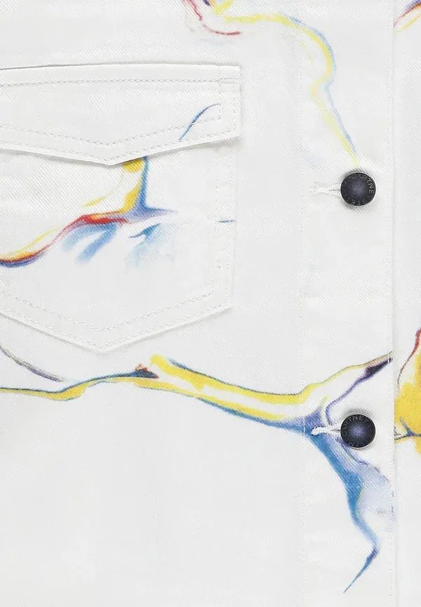 Джинсовая куртка с принтом Denim Jacket Stella Mccartney Kids, Avorio, слоновая кость — фото 3