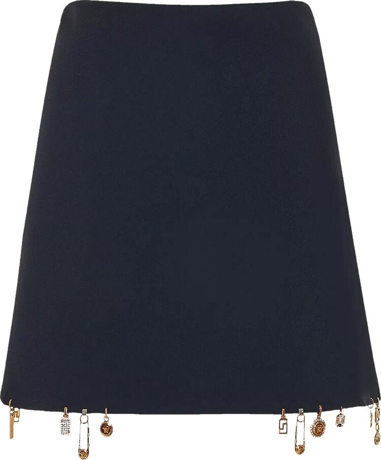 

Юбка Versace Charm-Embellished Satin Mini Skirt 'Black', черный