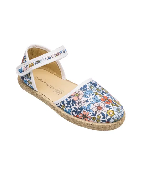 Детские балетки для девочек из льна Classic Espadrille Elephantito, Floral — фото 3