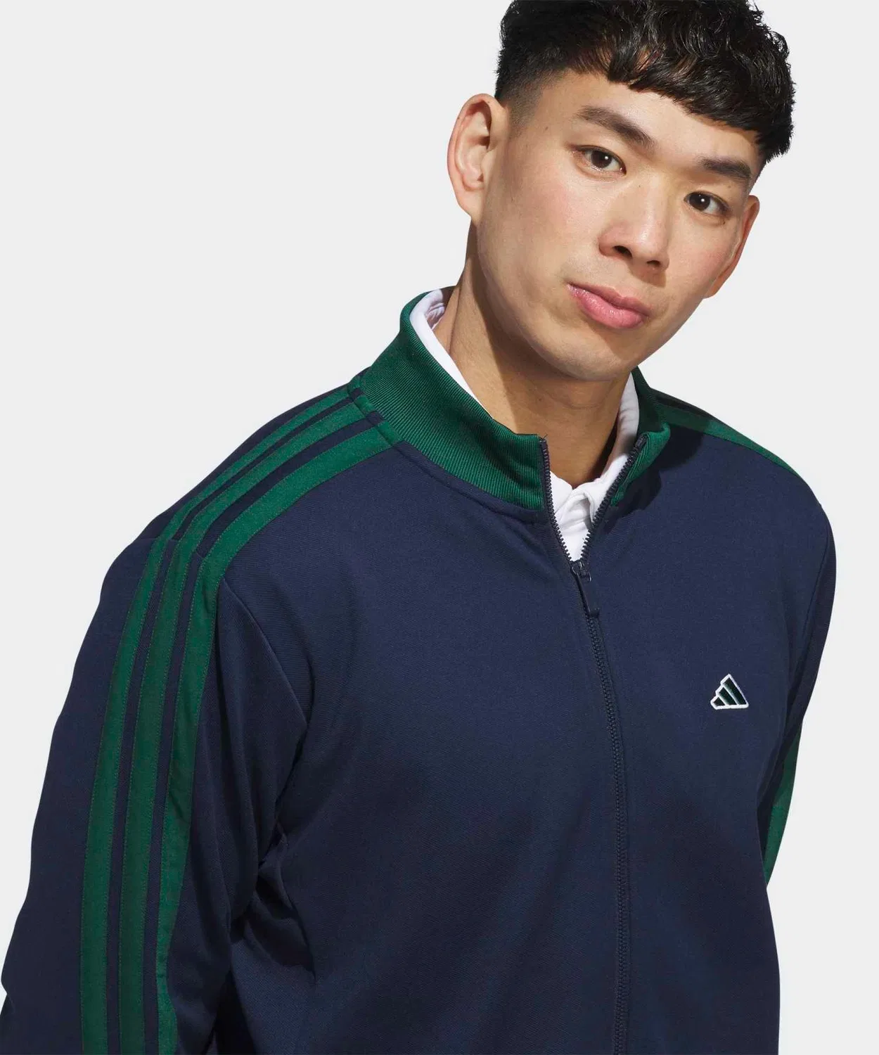 Мужская куртка-бомбер с молнией, модель 3-Stripes Track Top Jacket, Adidas, Navy — фото 3