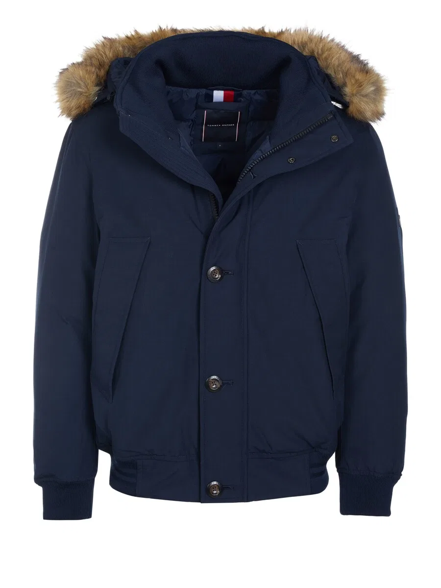 Зимняя куртка TOMMY HILFIGER 'Tommy Hilfiger Jacke' темно-синего цвета