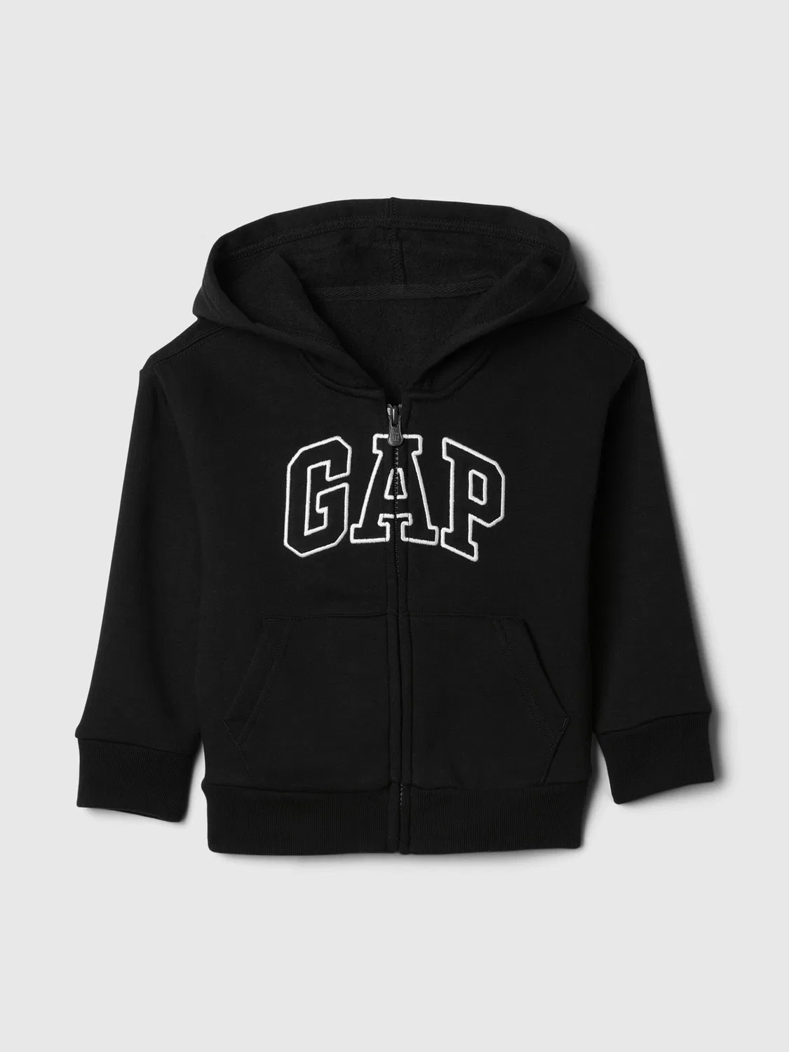 Толстовка с капюшоном Relaxed Logo Zip-Up Gap, черный