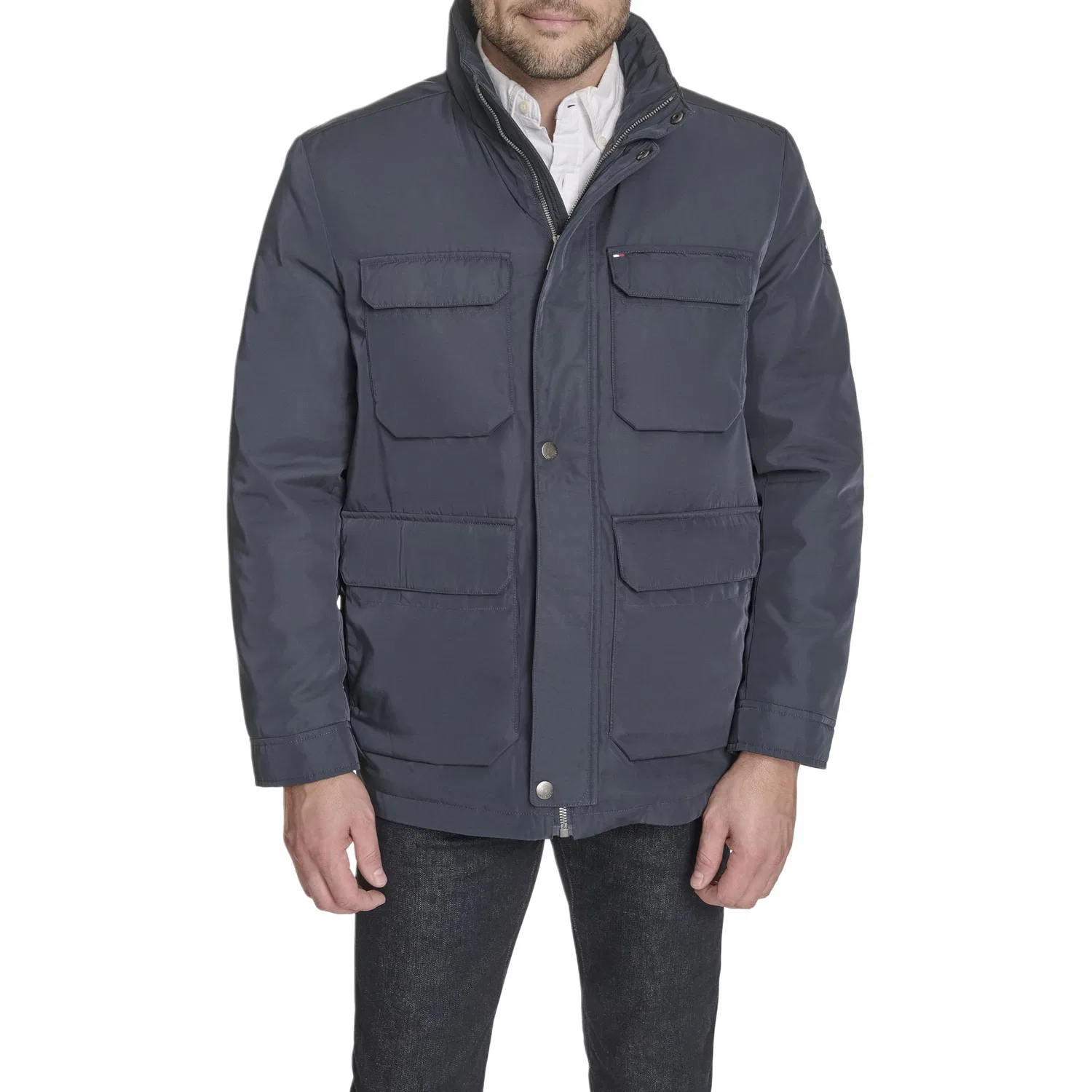 Толстовка мужская на молнии, прямой крой, Tommy Hilfiger, Gray