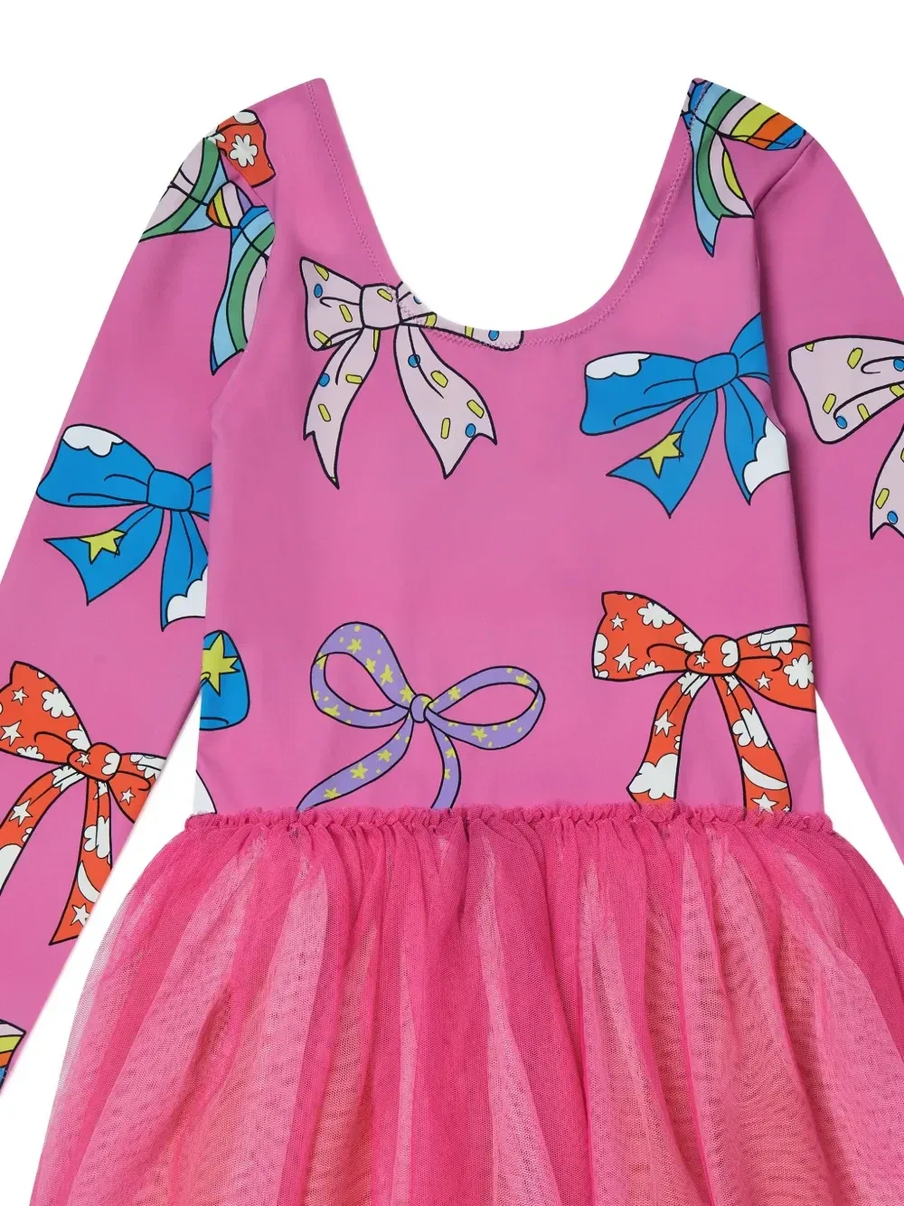 Платье с бантом и вставками Stella McCartney Kids, розовый — фото 3