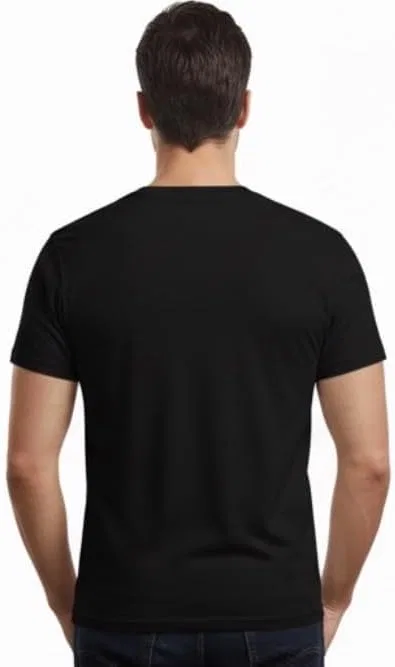 Мужская хлопковая футболка с круглым вырезом Basic Cotton Blend Tee, Black — фото 4