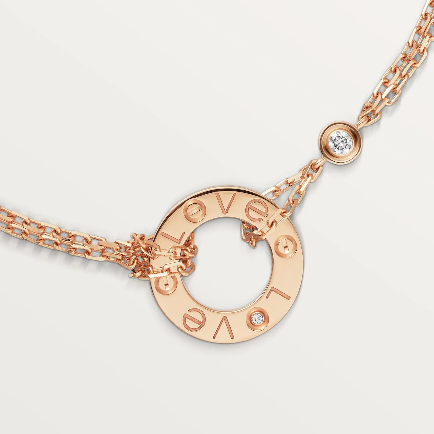 Браслет Cartier Love, розовое золото/бриллианты — фото 3