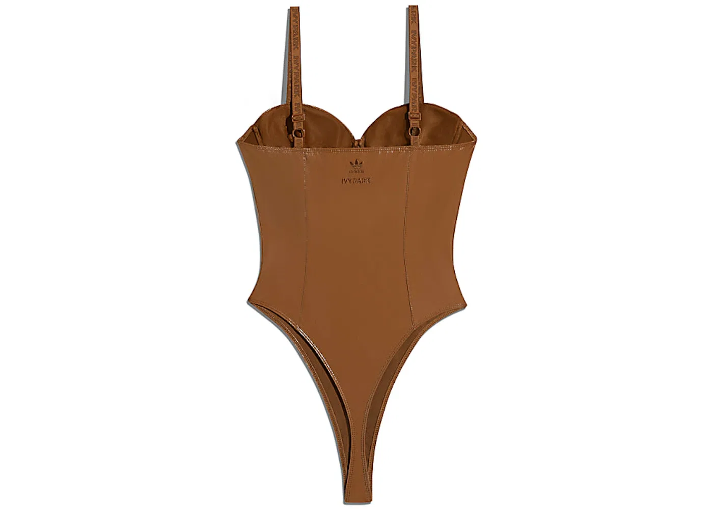 Женский боди-комбинезон с латексным покрытием Bodysuit Adidas, Wild Brown — фото 2