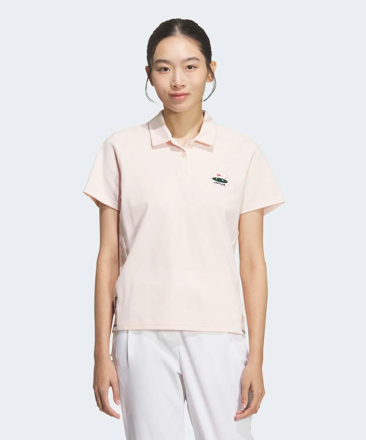 Женское поло с коротким рукавом Twisted Knit Adidas Golf, Pink