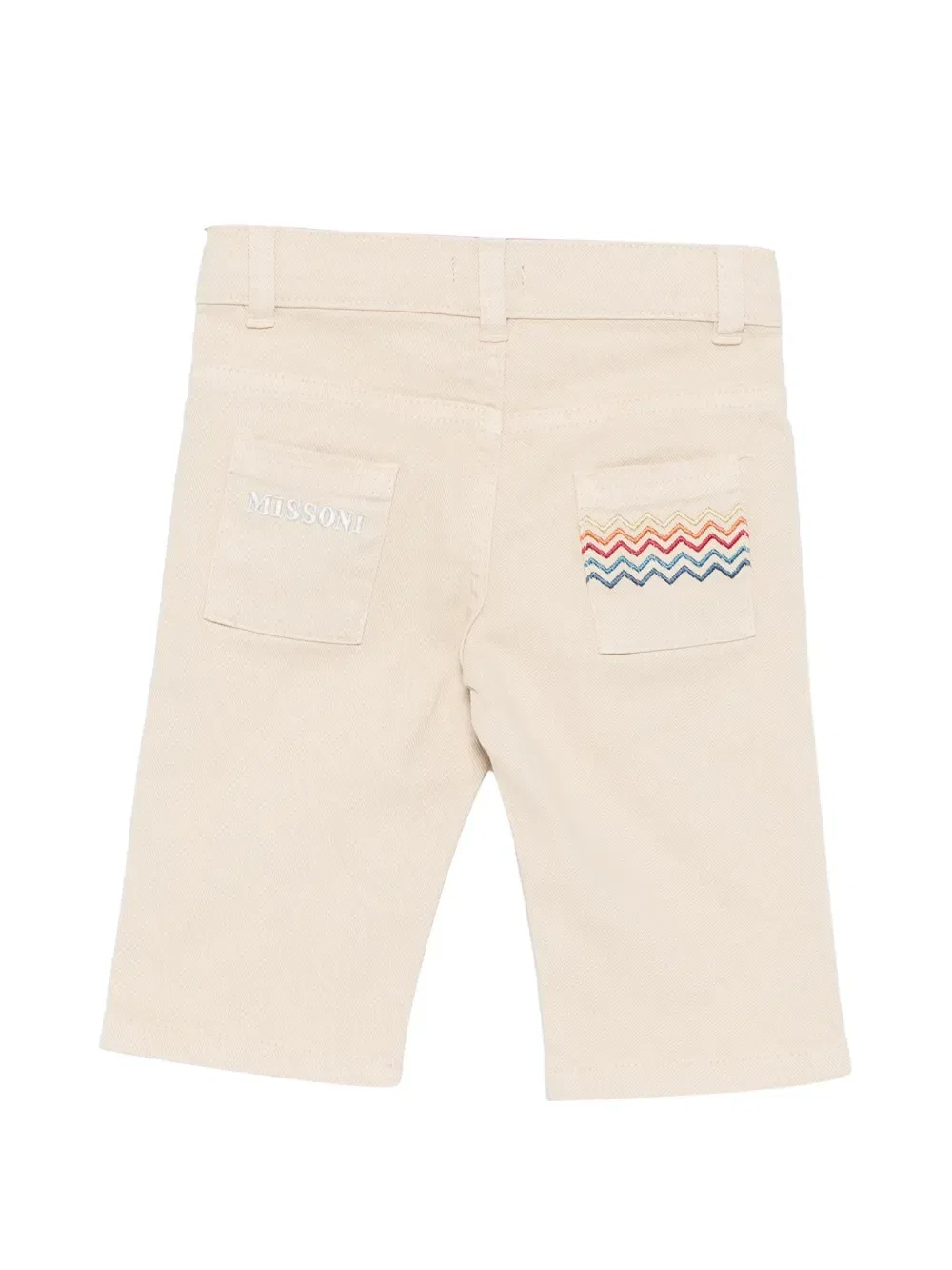 Брюки с вышивкой зигзаг Missoni Kids, бежевый — фото 2