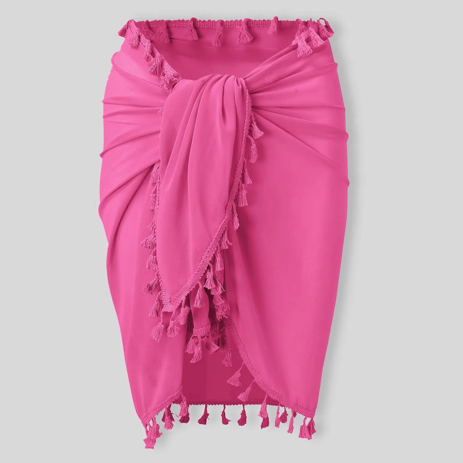 Женская пляжная юбка-саронг с бахромой Hot Pink — фото 2