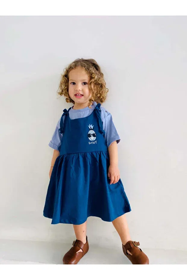 Детское платье-комбинезон для девочек с принтом Rg Kidsstore, Blue