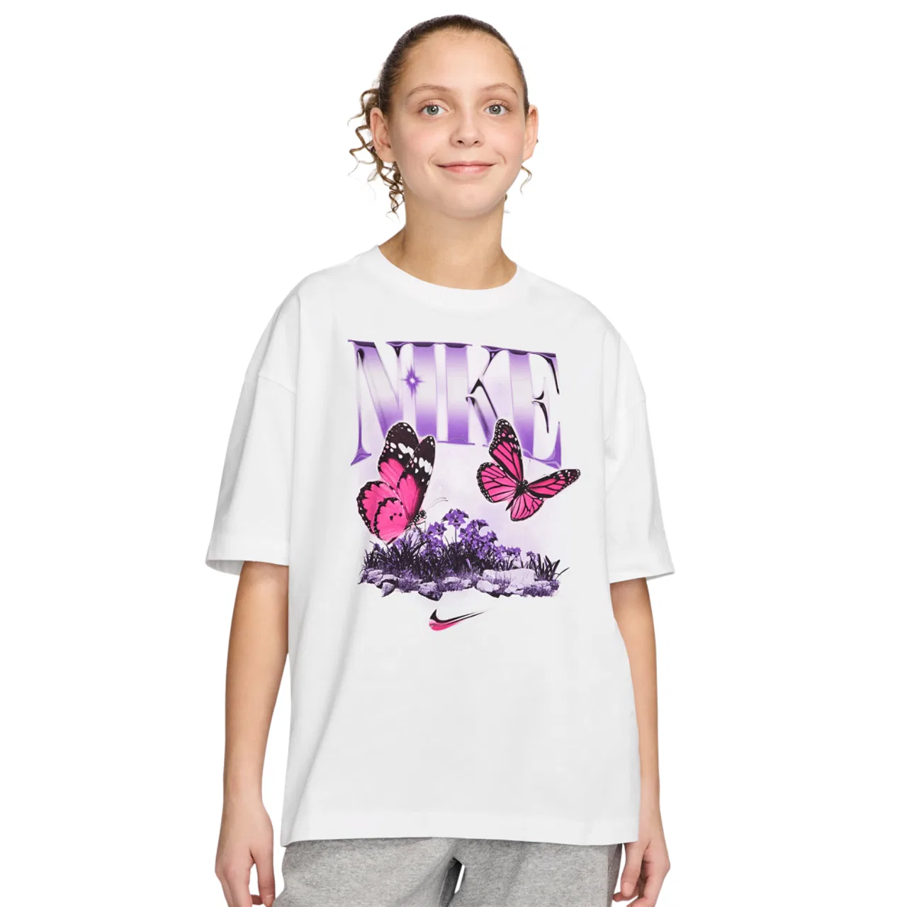 Футболка для девочек Butterfly Nike, белый