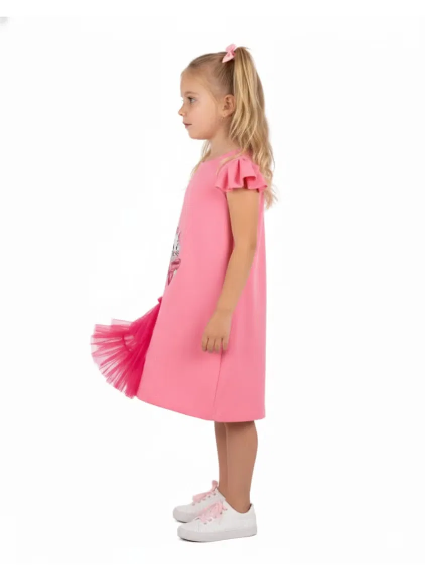 Платье с акцентом из тюля Tulle accent D'Daniela, розовый — фото 3