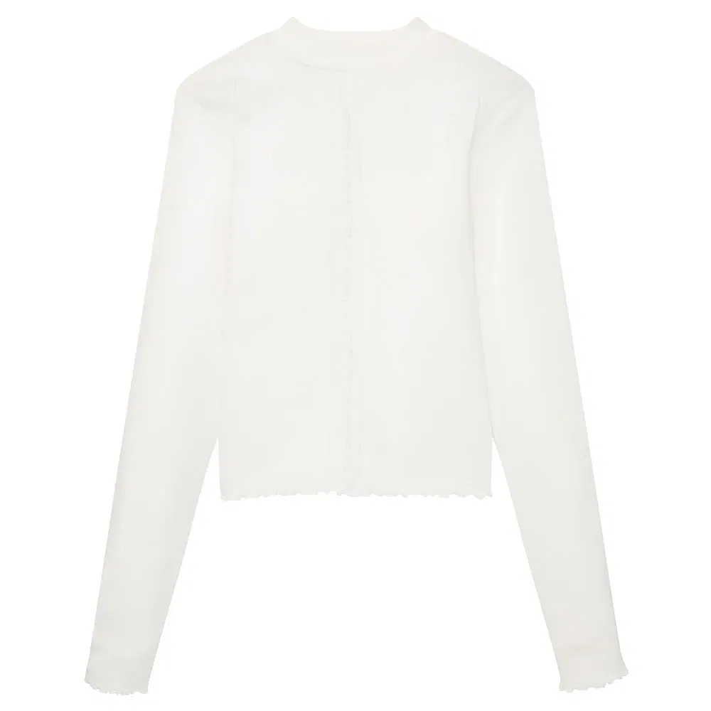 Детская футболка с длинным рукавом Cropped Rib Tom tailor, White