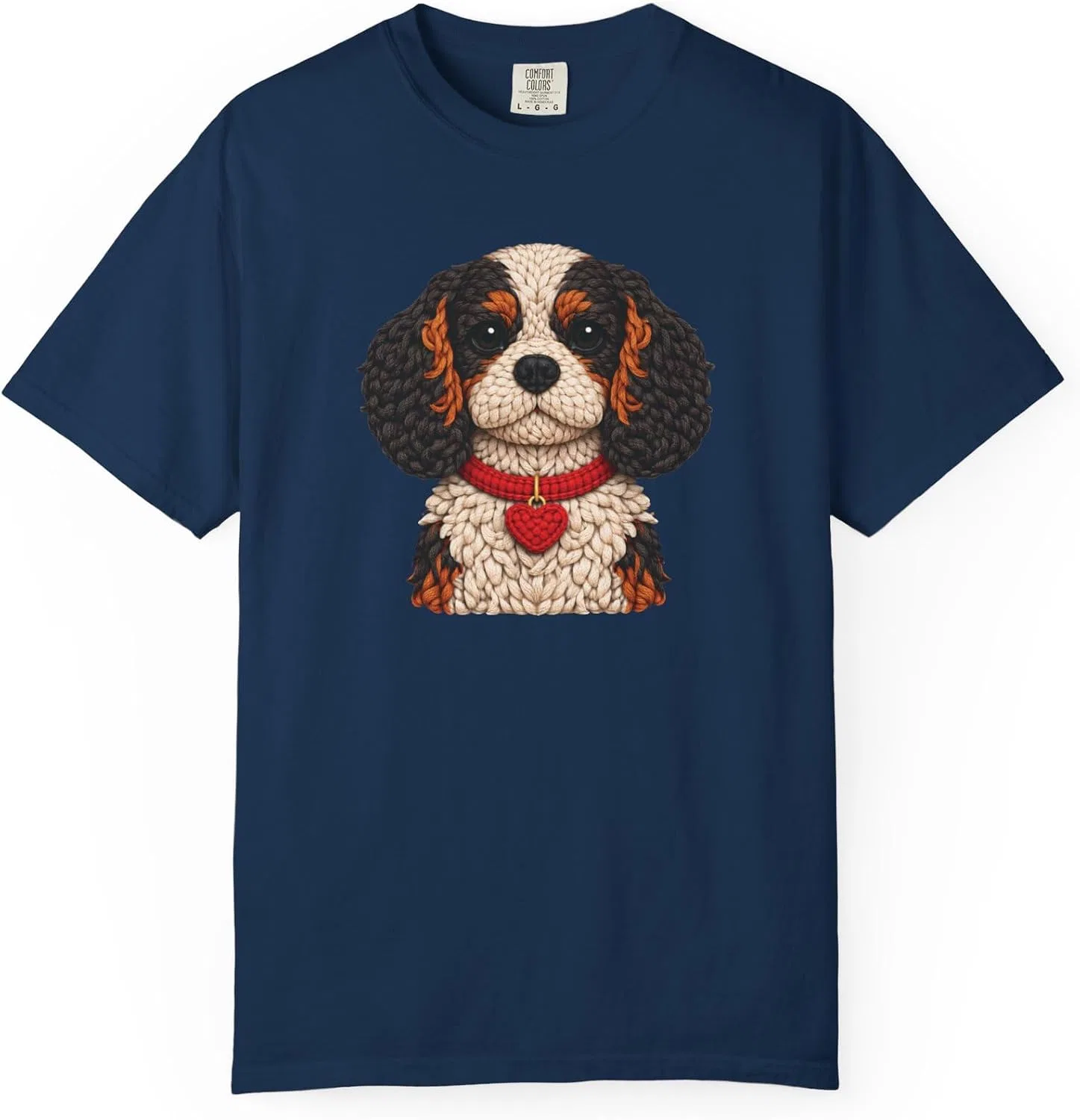 Футболка с триколор-кавалером Comfort Colors, Navy