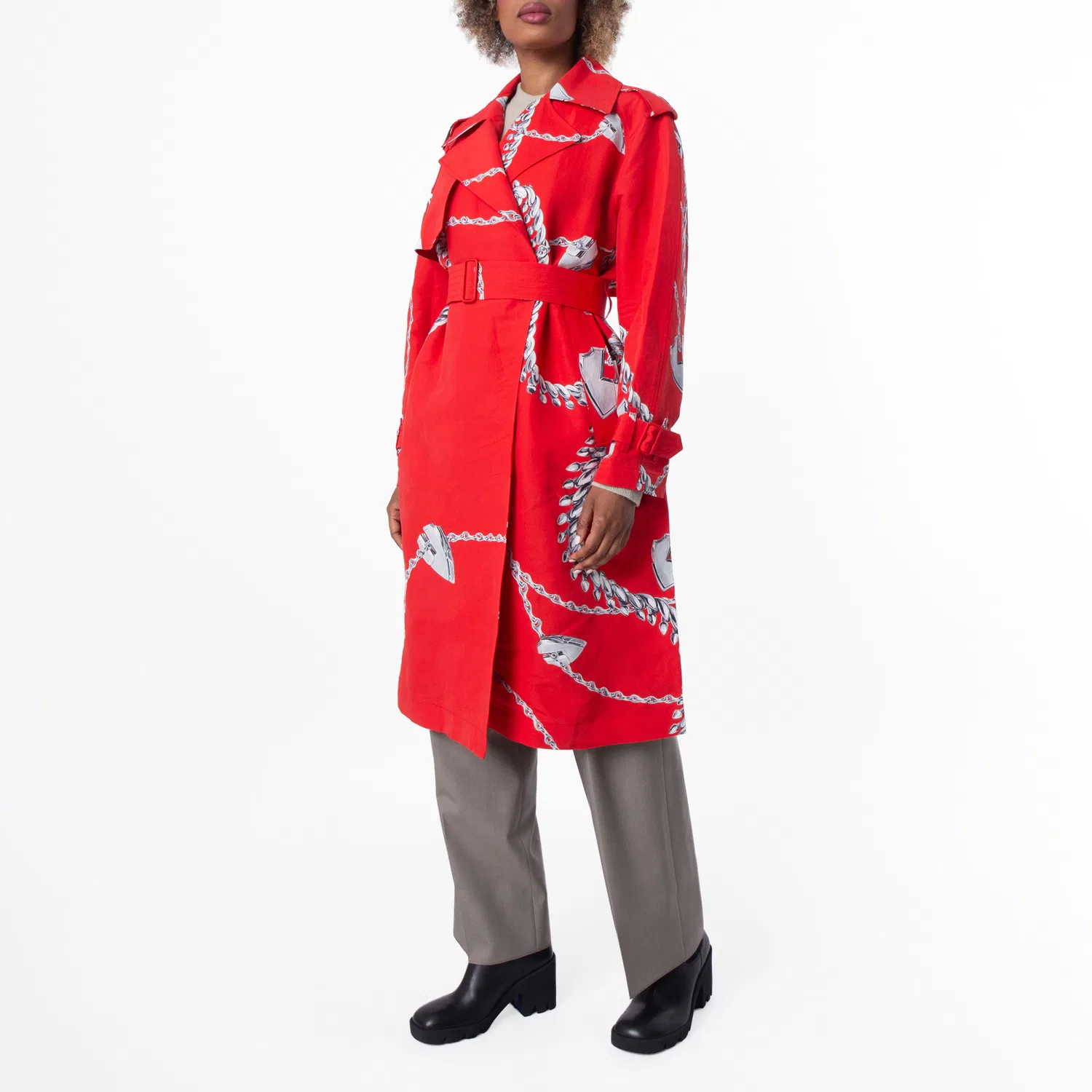 Тренчкот из тафты Shield Hardware Taffeta Burberry, Pillar Ip Pattern — фото 4