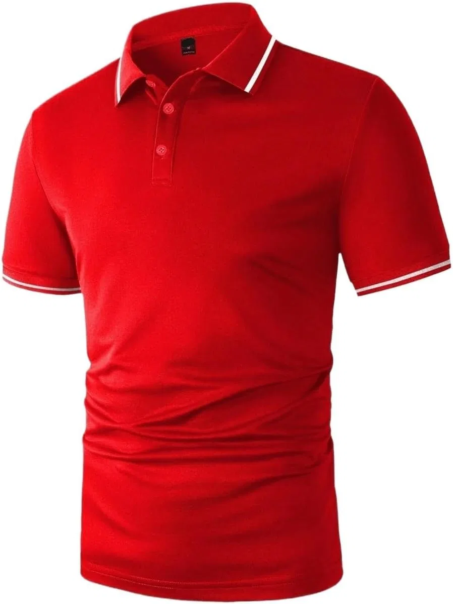 Мужская повседневная футболка с коротким рукавом, Red