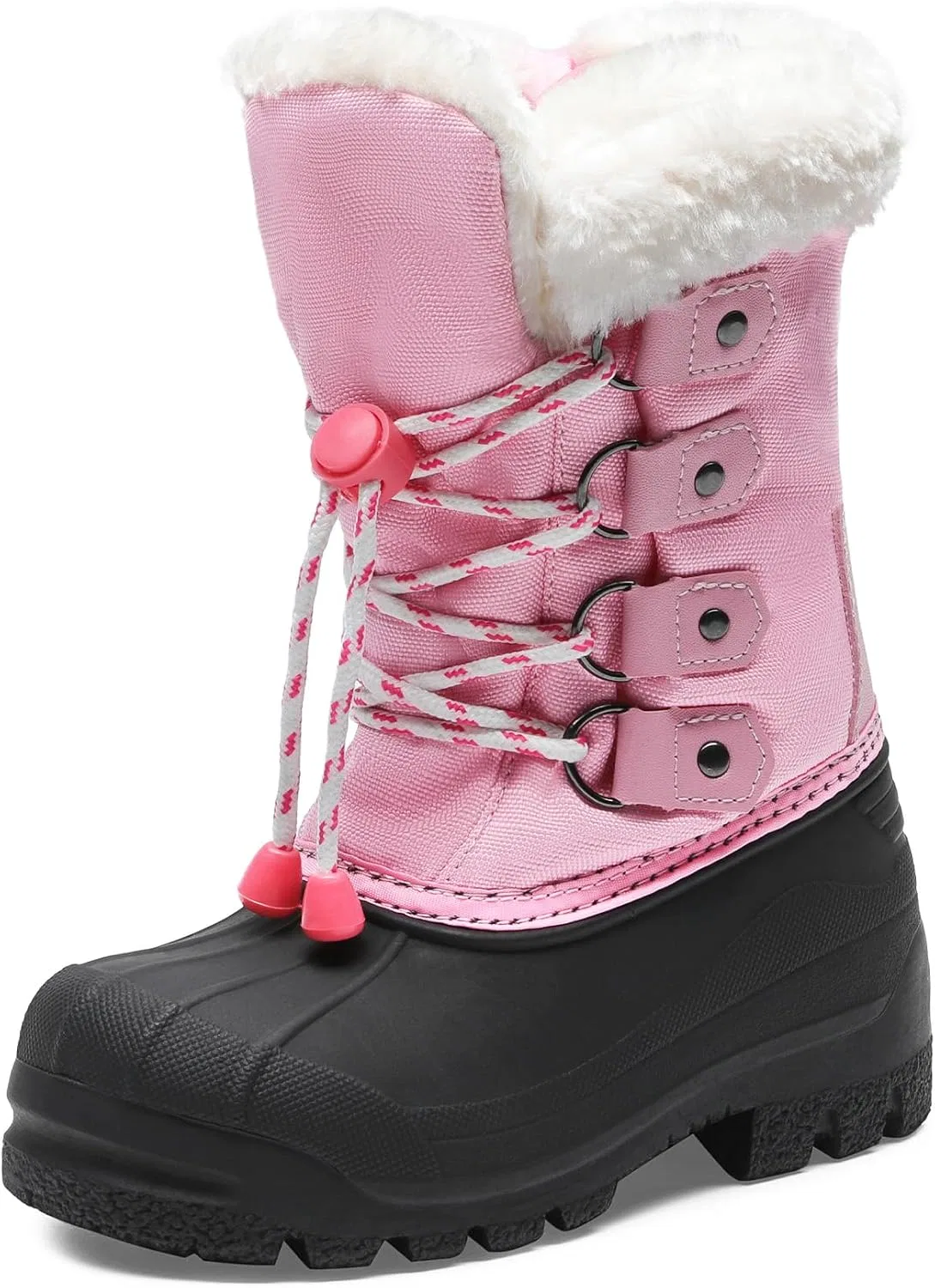 Детские зимние водонепроницаемые снежные ботинки DREAM PAIRS, Grey/Pink