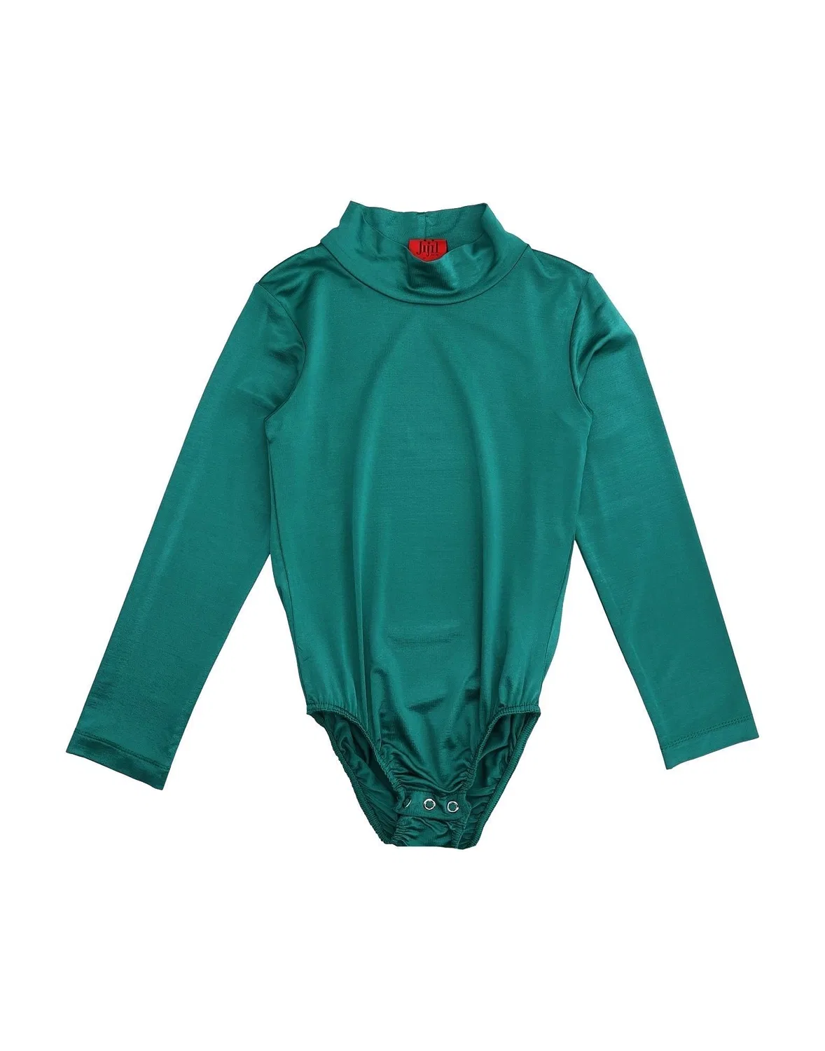 Детское джерси-боди для девочек с водолазкой Jijil Jolie, Emerald Green