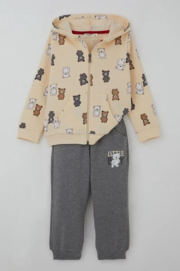 Детский для мальчиков спортивный комплект с принтом Teddy Bear Pattern Breeze, Nude Color
