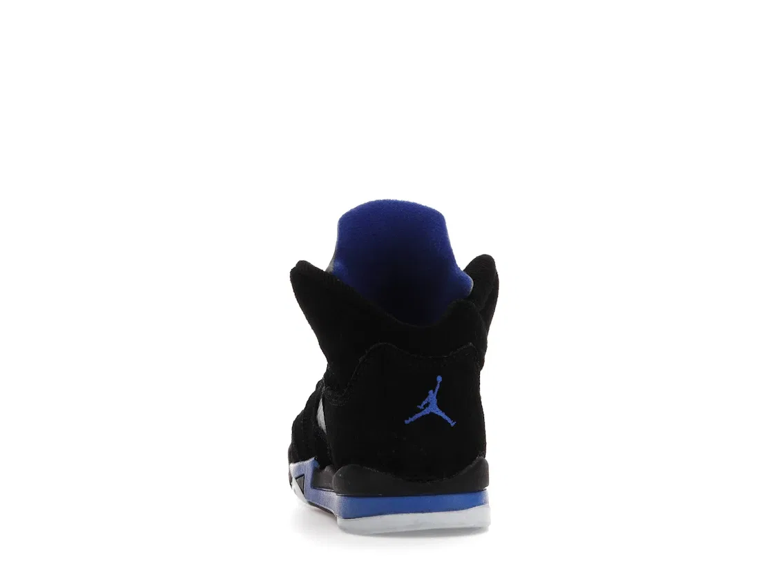 Детские кроссовки с сетчатыми вставками Jordan 5 Retro, Black/Racer Blue-Reflective Silver — фото 4