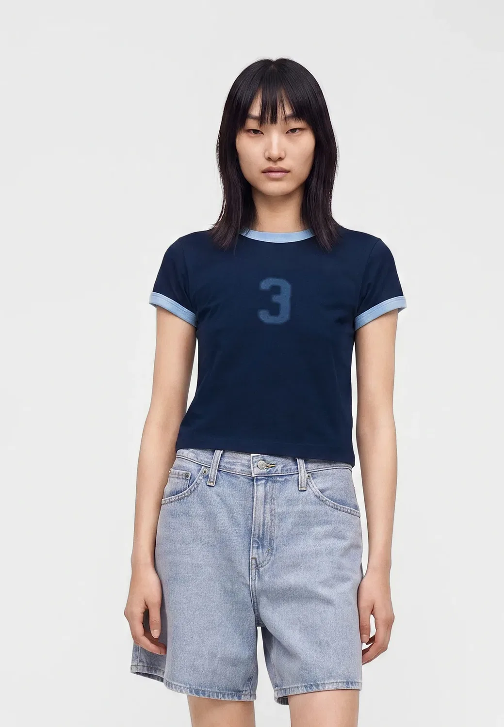 Футболка с графическим принтом - футболка с контрастной отделкой Adidas Originals, Night Indigo