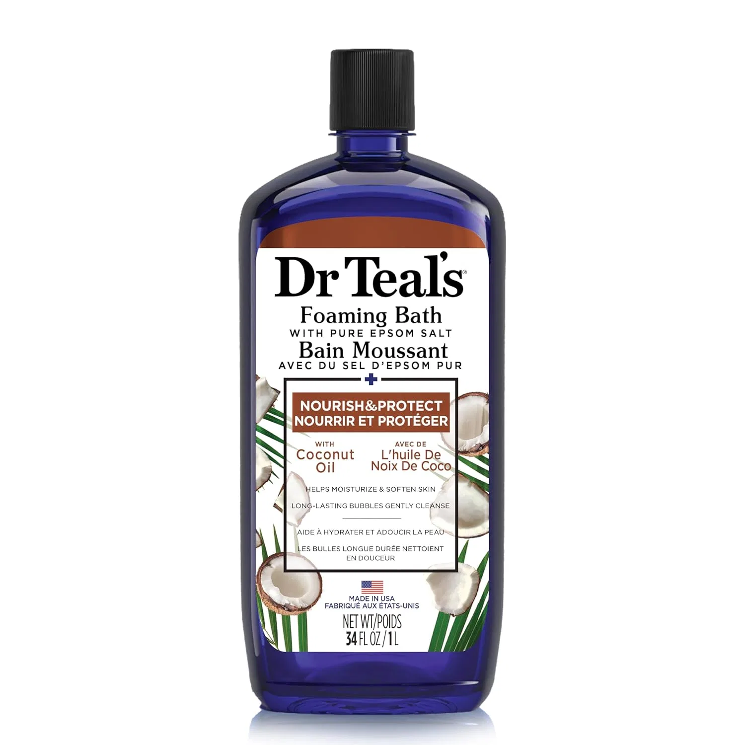 Пена для ванны с кокосовым маслом Dr Teal's, 1 л