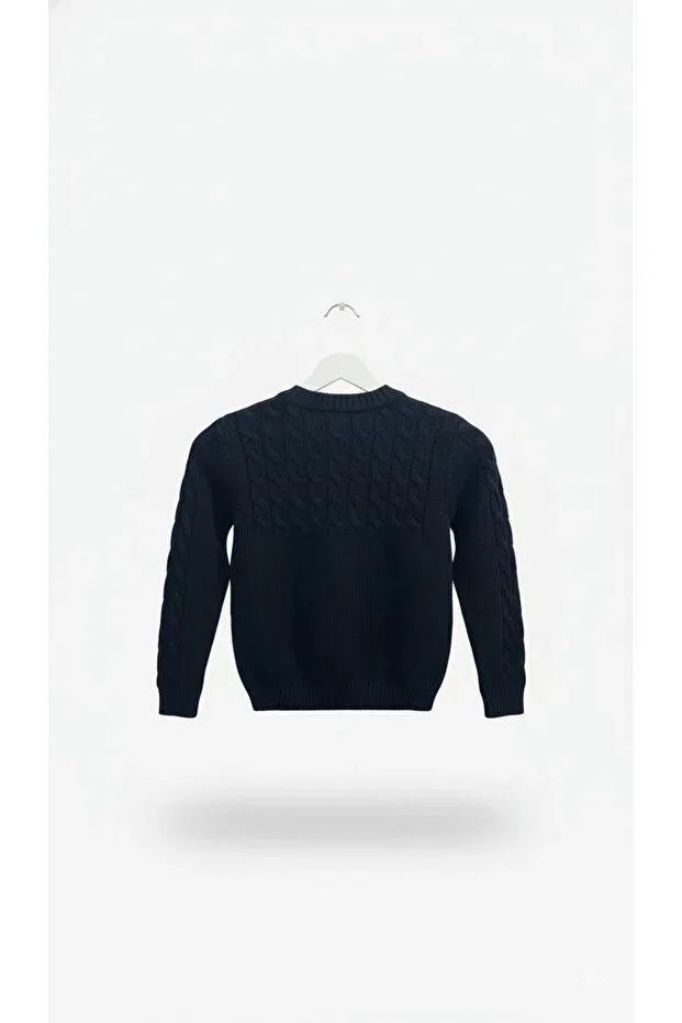 Детский кардиган с косой вязкой Imoop Design, Navy Blue — фото 3