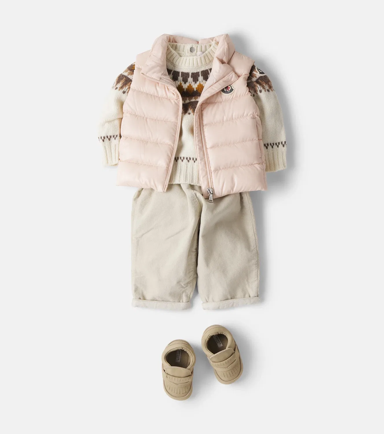 Свитер детский жаккардовый Moncler Enfant, белый — фото 2