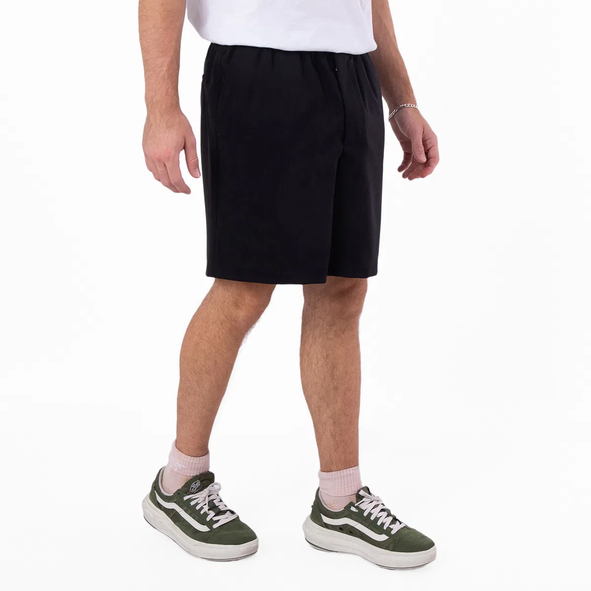 Шорты из шерсти с эластичным поясом Elasticated Waist Wool Shorts Ami Paris, Black — фото 3