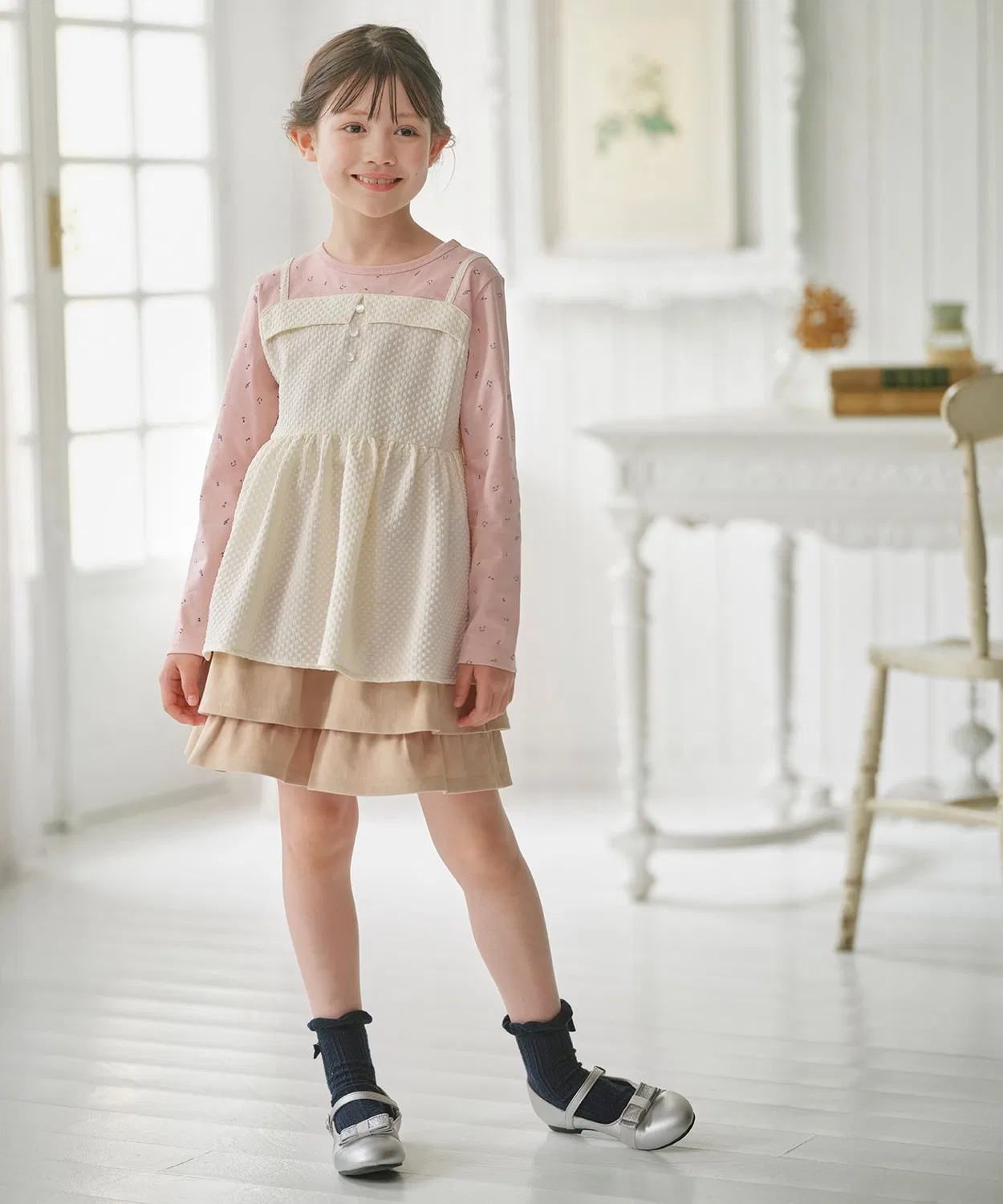 Детские балетки с простой застежкой-резинкой Kumikyoku KIDS, Black — фото 2