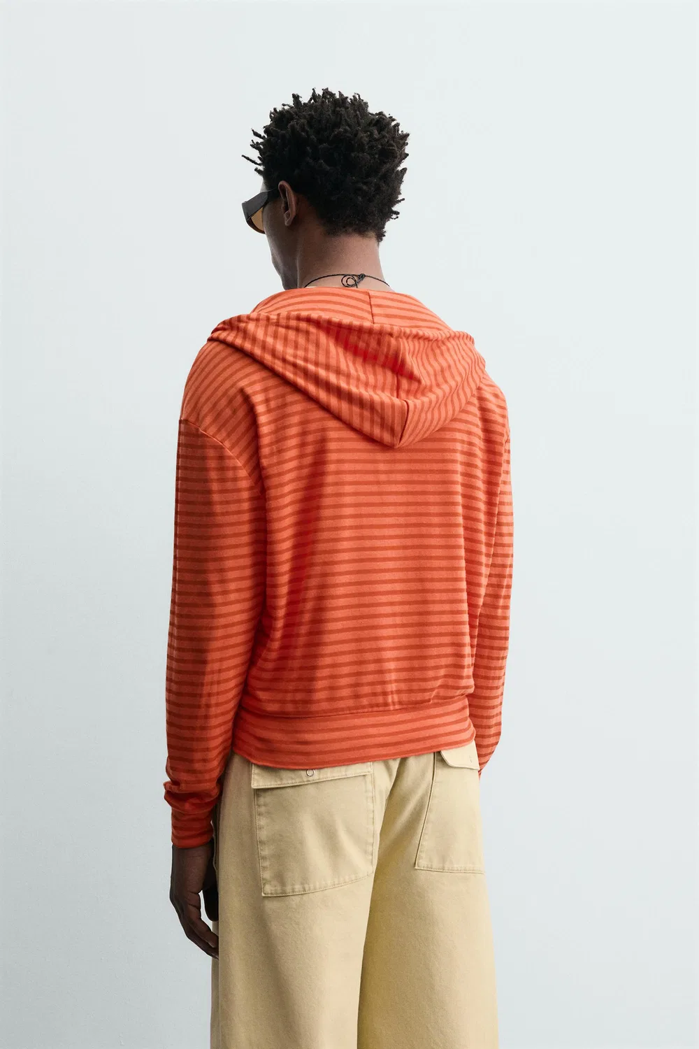 Полосатая толстовка ZARA, Orange — фото 3