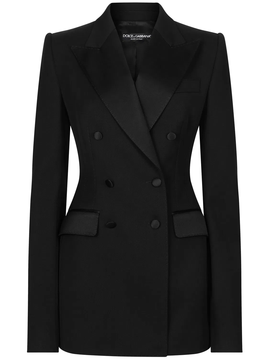 Dolce & Gabbana Двубортный пиджак черный шелк/шерсть