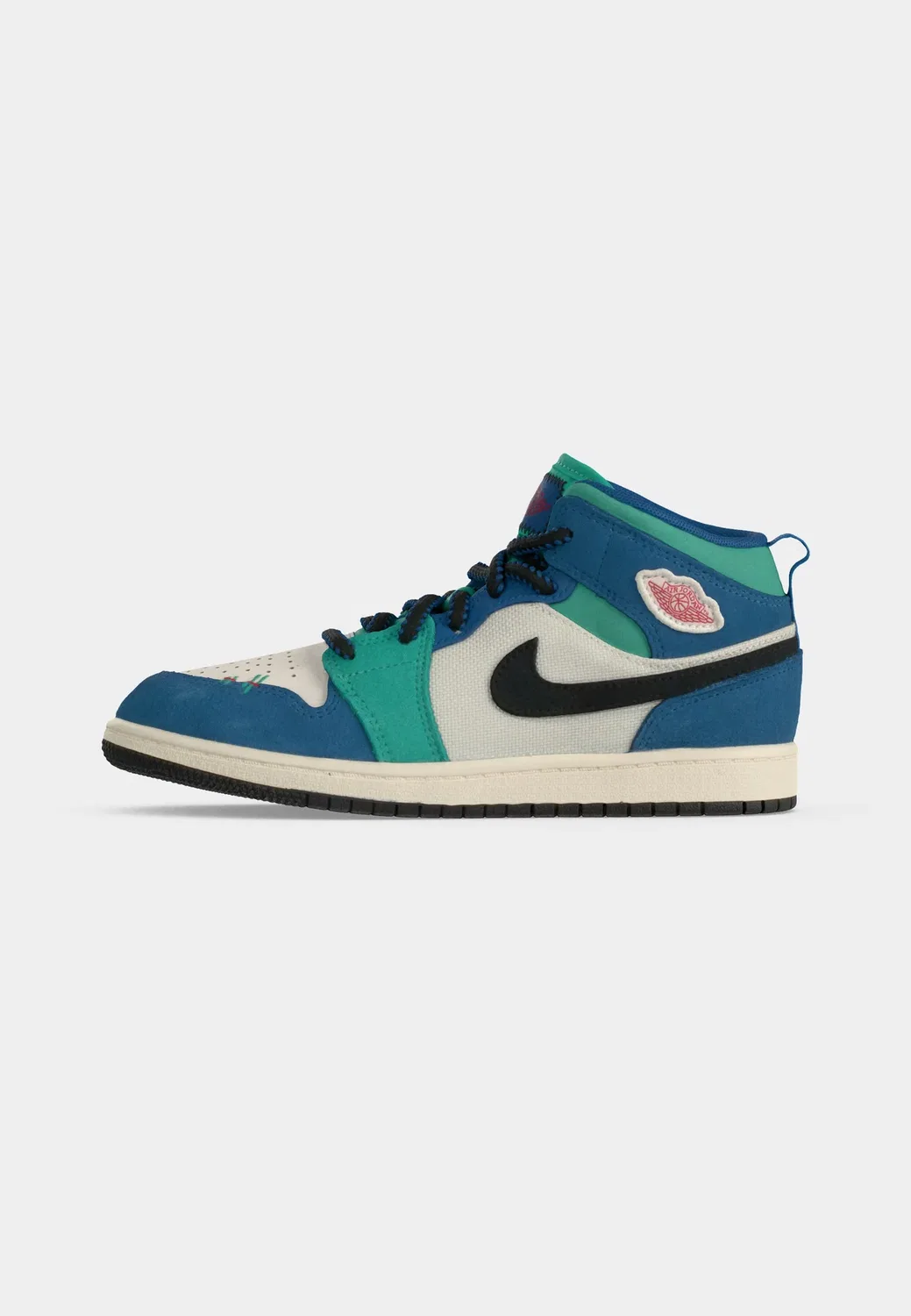 1. Унисекс кроссовки средней высоты - высокие кроссовки Jordan, Chalk/University Red/True Blue/Kinetic Green/Black — фото 2