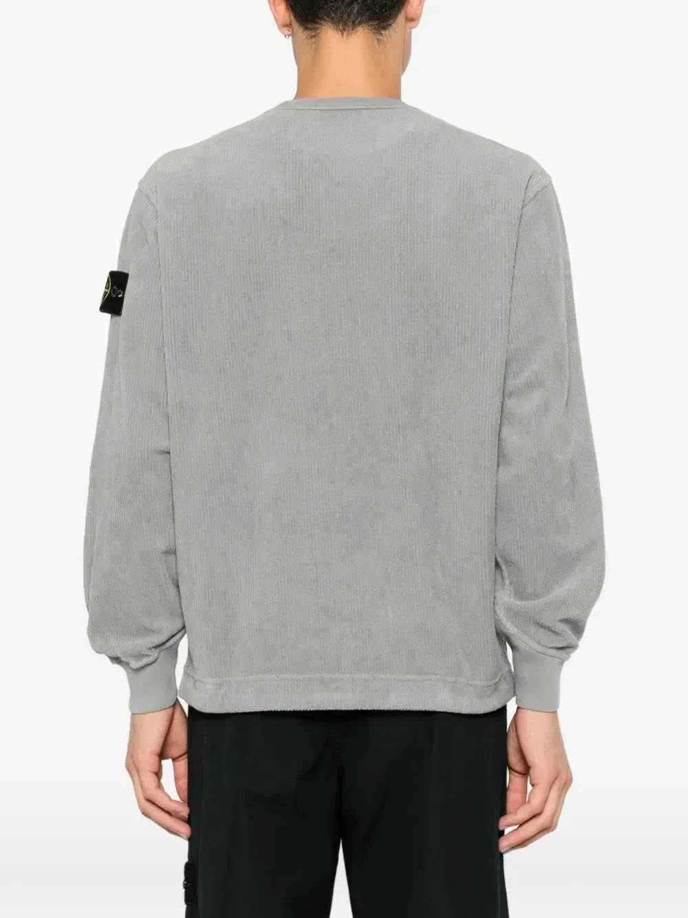 Толстовка вельветовая с логотипом-нашивкой Stone Island, серый — фото 4