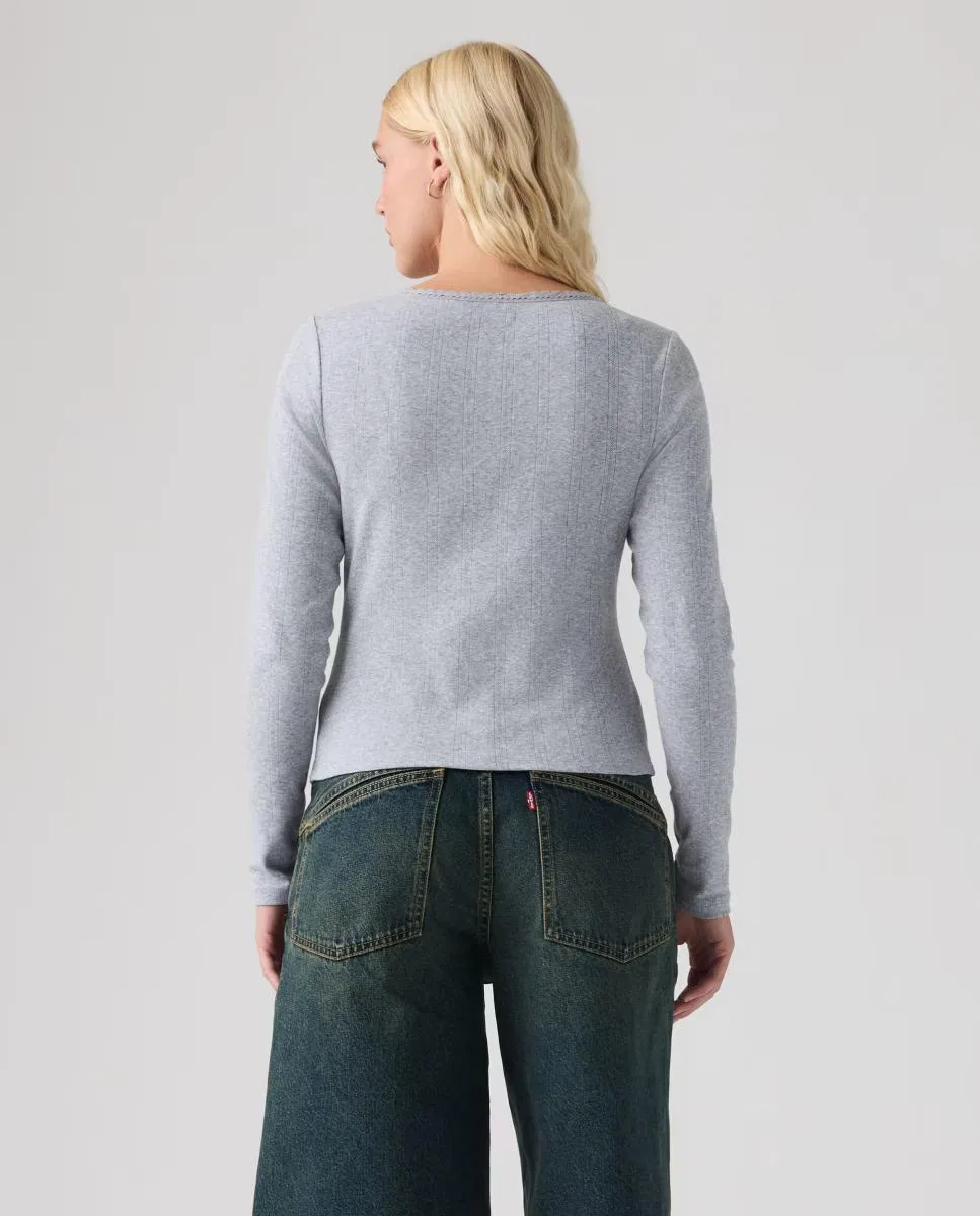 Женская футболка с длинным рукавом, Levi's, светло-серый — фото 2