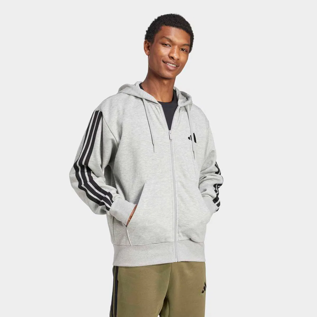 Мужская толстовка, Essentials, adidas, серый — фото 3