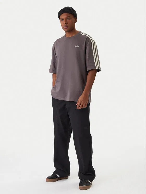 Футболка oversize adicolor 3-Stripes Adidas, серый — фото 2