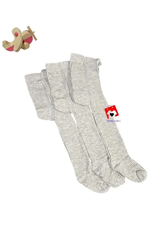 Детские колготки для девочек хлопковые комплект 3 шт Butik, Gray