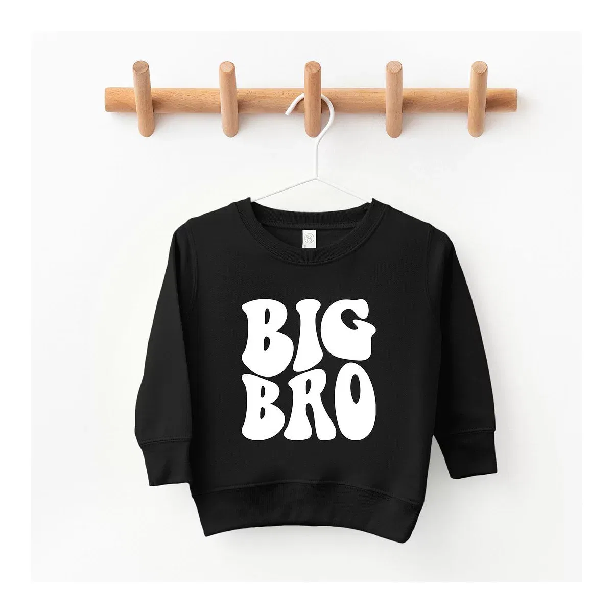Детский свитшот для мальчиков с принтом Big Bro Wavy The Juniper Shop, Black