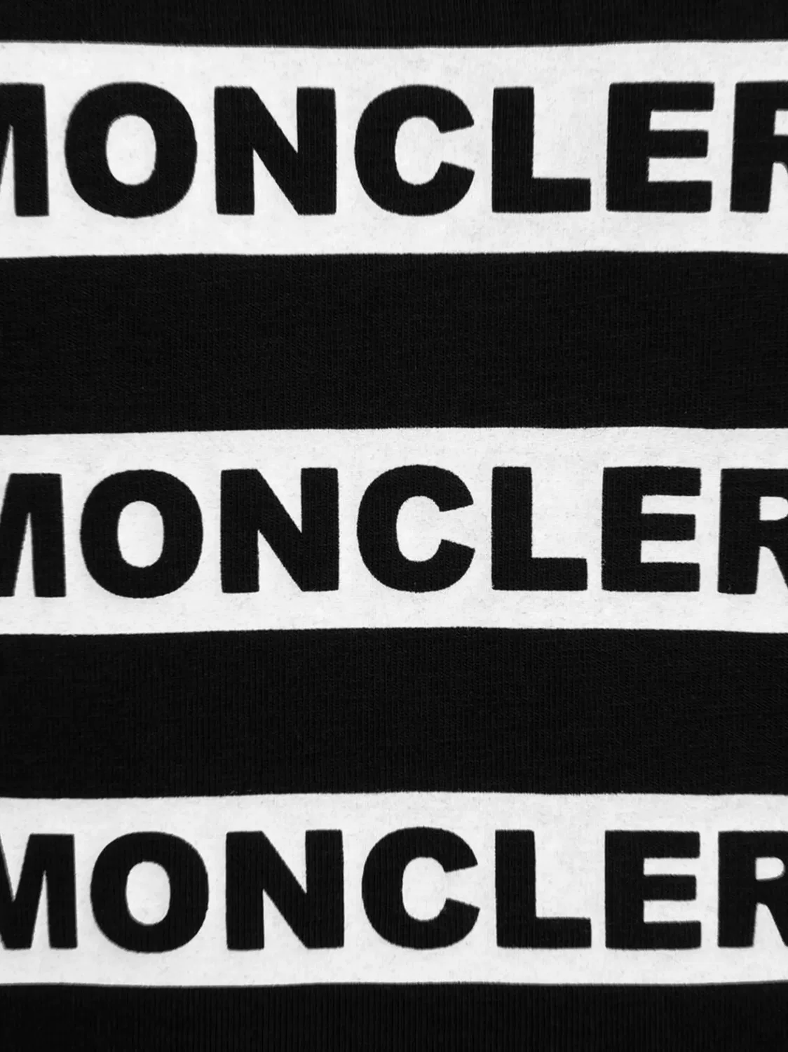 Футболка с логотипом в полоску Moncler, черный — фото 4