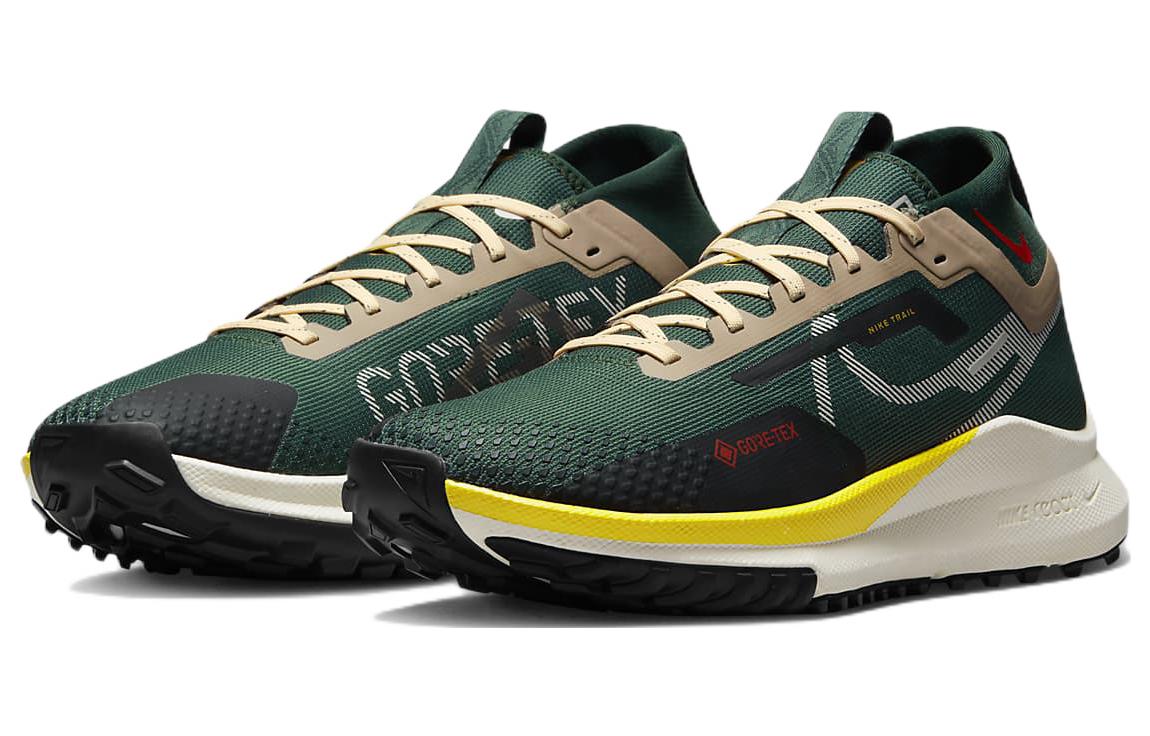 Кроссовки Nike React Pegasus Trail 4 Gore-Tex, темно-зеленый/желтый — фото 3