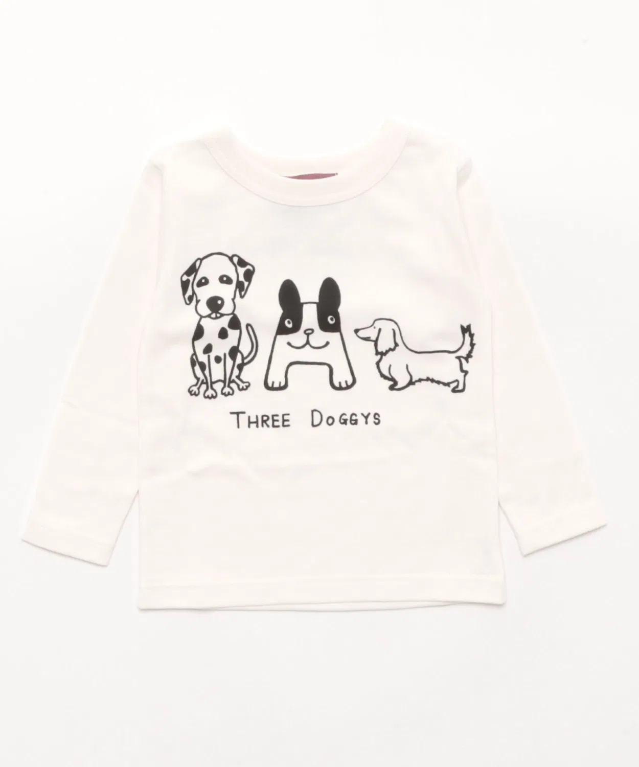 Детский лонгслив с принтом Three Dog P.FIELD, Off White