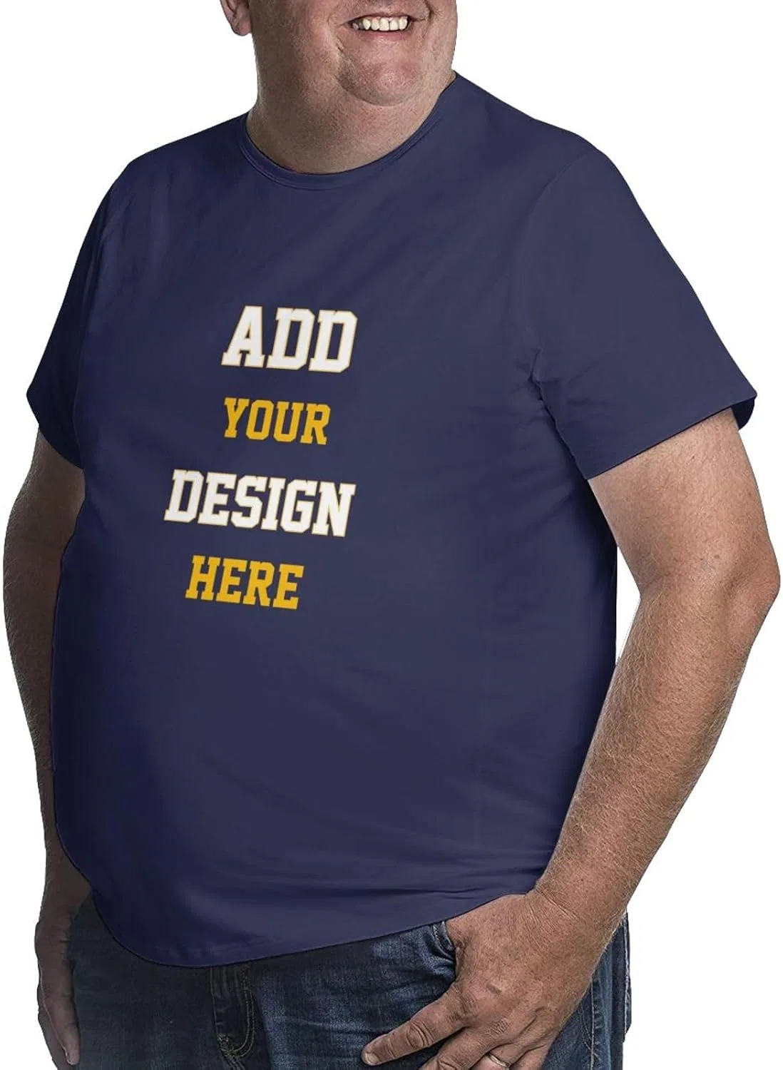 Мужская футболка свободного кроя Custom Picture T-shirts for Big and Tall Men, Navy Blue — фото 2