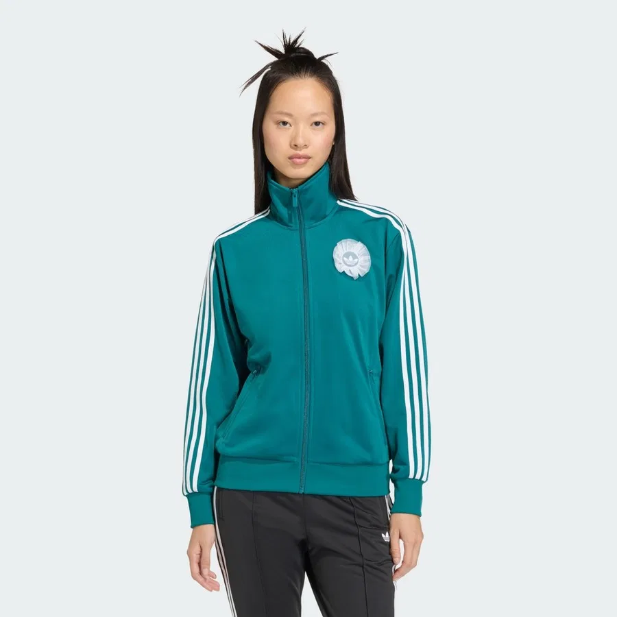 Женская куртка-худи с кружевным логотипом Adidas Originals, Бирюзовый