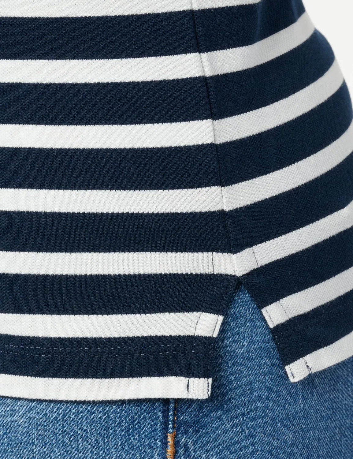 Женское поло с коротким рукавом 1985 Pique Tommy Hilfiger, Blue (Dark Night Navy/Ecru Stp) — фото 4