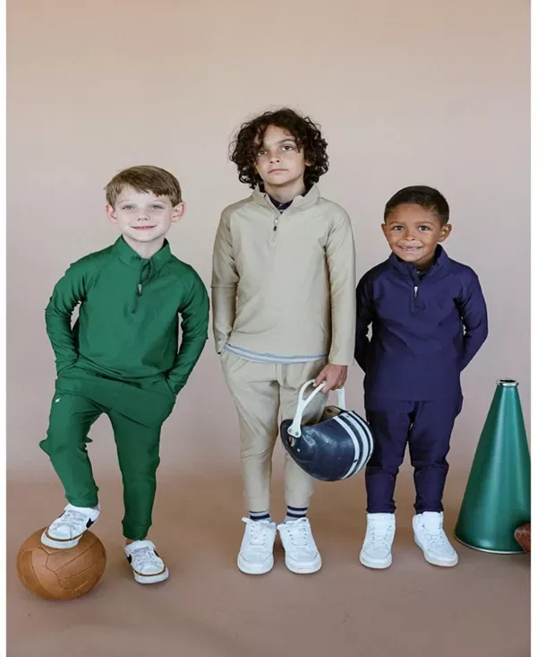 Детские спортивные брюки для мальчиков с принтом Courtside Kids, Khaki — фото 2