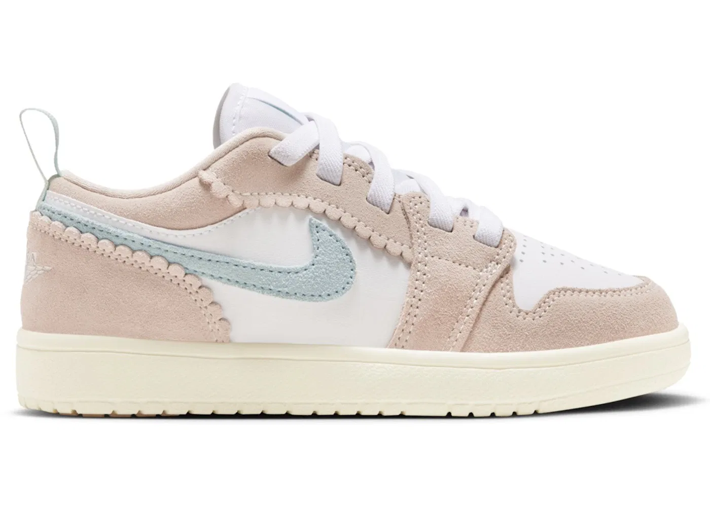Детские кроссовки с волнистым краем Jordan 1 Low Alt SE Jordan, Guava Ice/Jade Ice/White/Pink Oxford