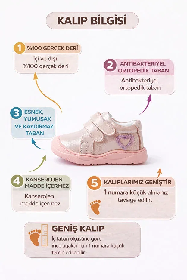 Детские туфли для девочек кожаные с ортопедической стелькой Lina Step, Pink — фото 2