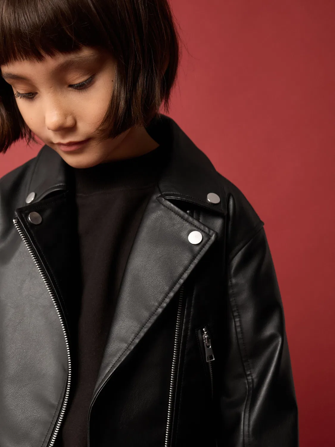 Куртка косуха Black PU Biker Jacket Next, черный — фото 4